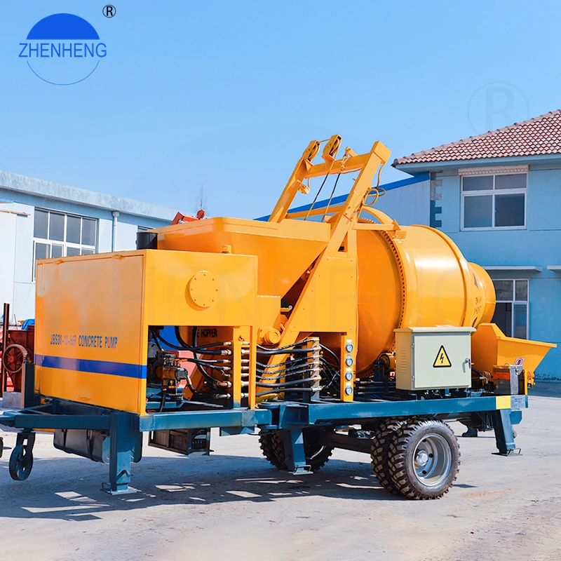 Zhenheng Portable  Jbs 40 Diesel 40 M3/H Trailer Mounted Concrete Mixer Pump Canada Concrete Pumps Price For Sale