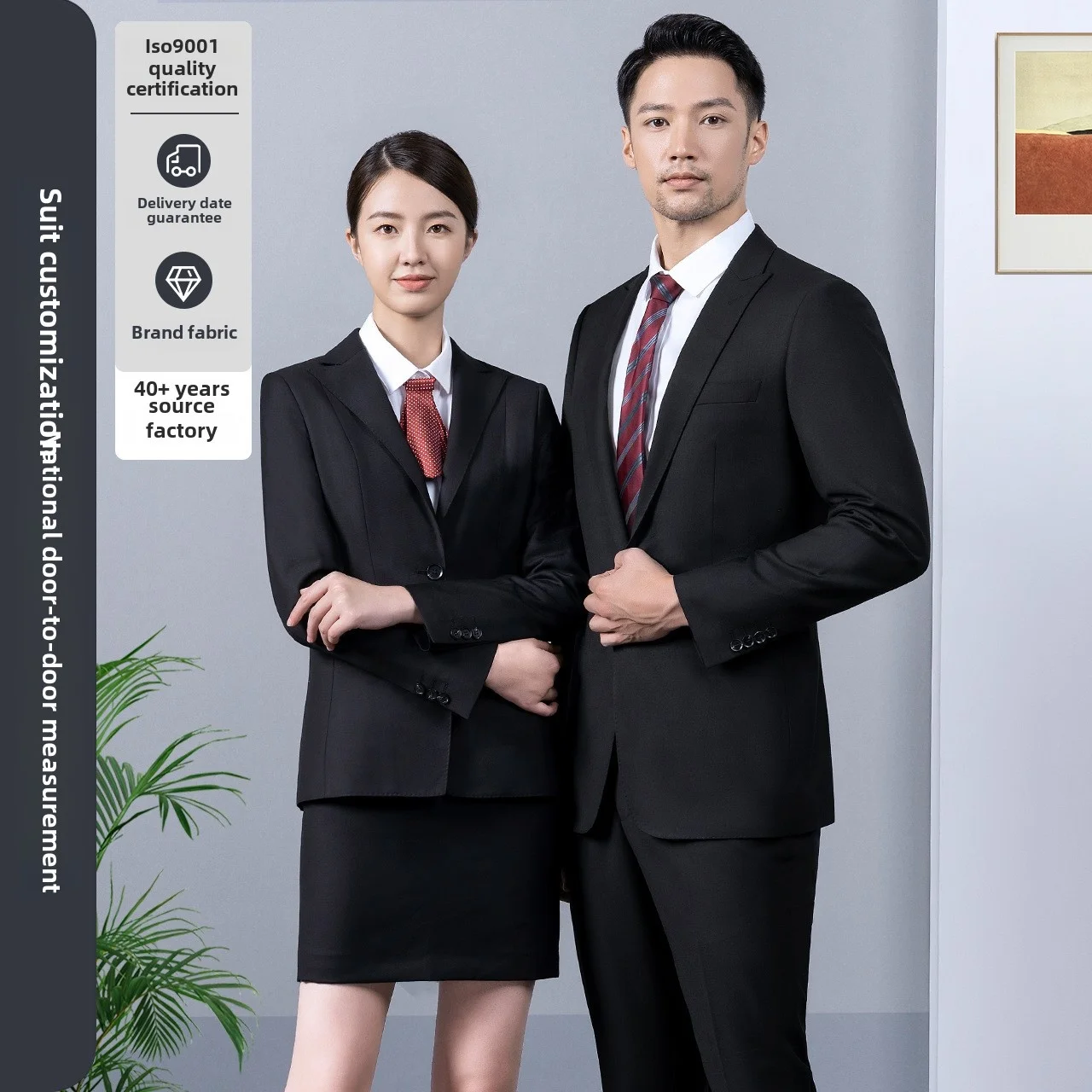 Custom-Made Casual Suits Size XL Adults Men Women Personalized White Collar Professional Wear Tailor-Made Black Office Uniform