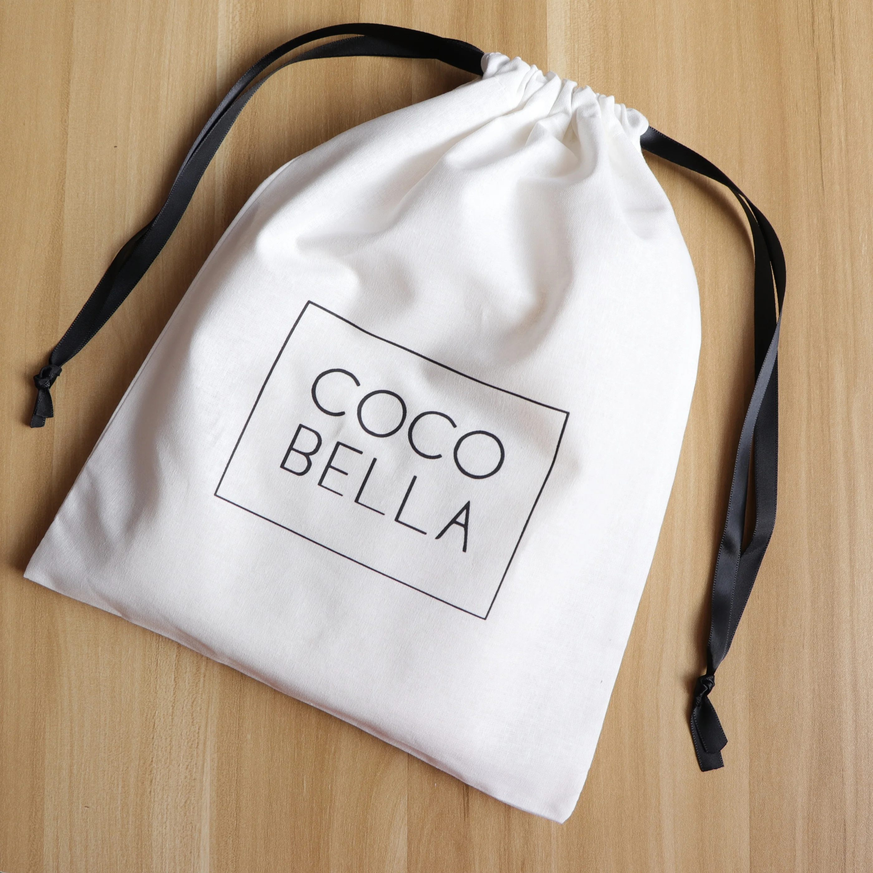 10*12.5 inch White muslin Wholesale Personalized facial Cotton gift Bag for hair and beauty products