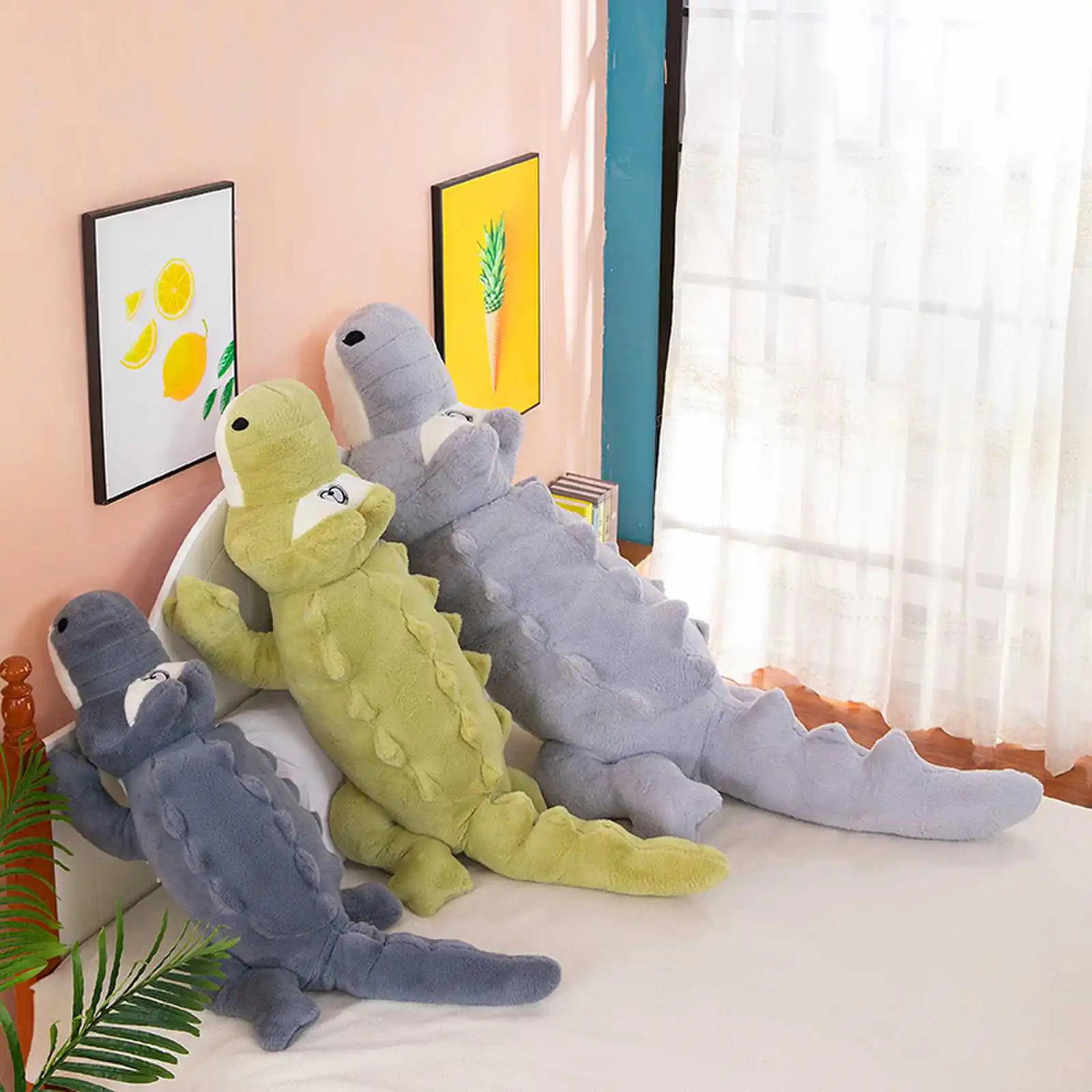 custom wholesale creative Cute funny Lifelike new colorful crocodile plush long big nose doll stuffed animals for kids gifts