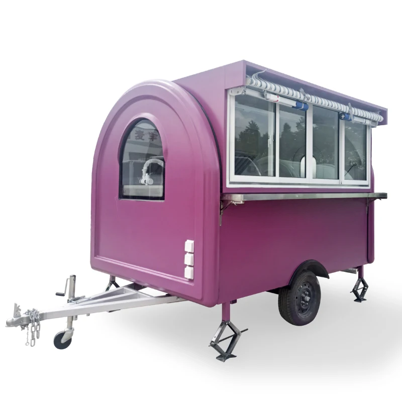 Multi-function Coffee Carts Food Trailer Mobile, Food Cart Ice Cream Food Truck