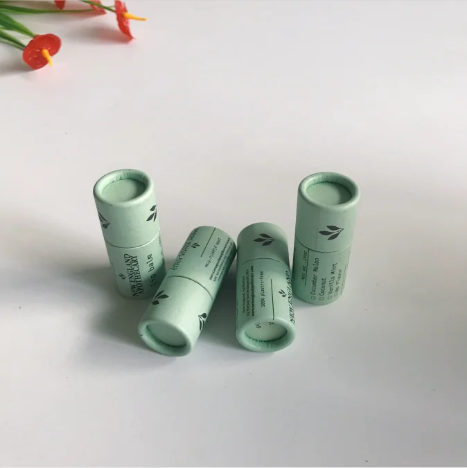 Eco-friendly  kraft Cardboard Mini Lip balm push up paper  tube 5g  deodorant  container oil-resistant