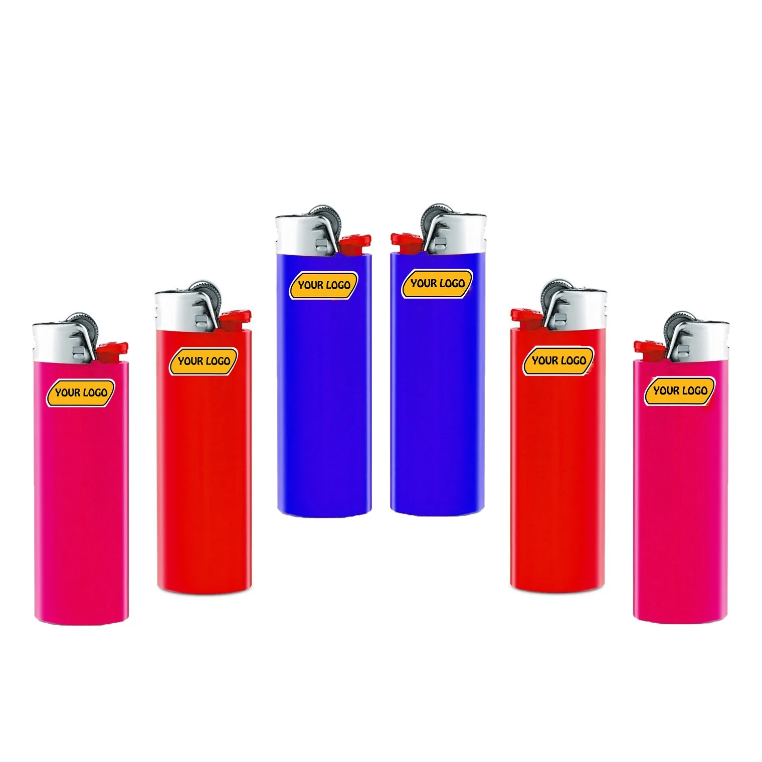Custom Logo Lighters Disposable and Refillable Plastic Torch for Business Gifts Classic Design for Cigarette Usage