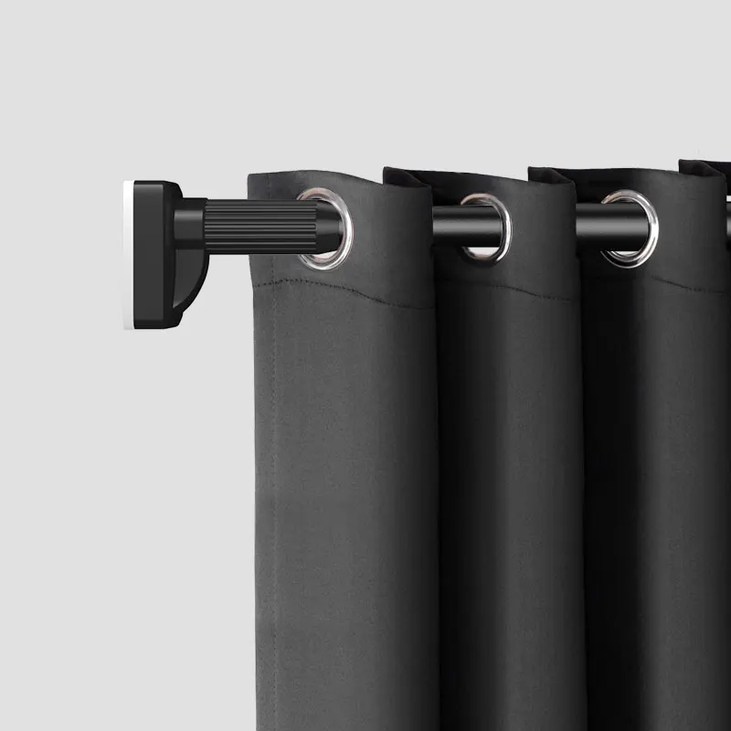 Multipurpose Adjustable Curtain Poles Long Extensible Contracted Black Curtain Rods Extendable