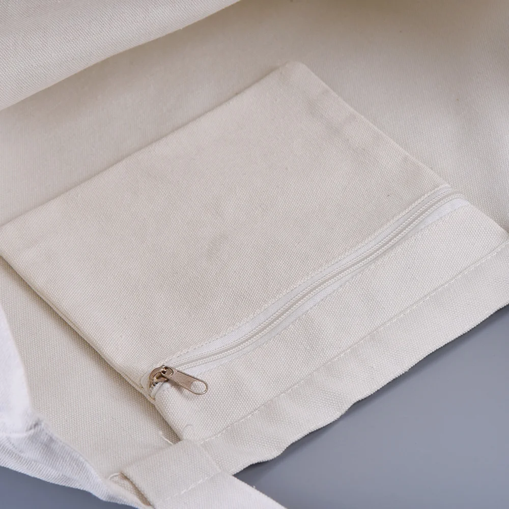 Pure Color Large Capacity Portable Strong Pretty White Canvas Tote Bags Bulk Wholesale Canada With Pockets Custom Logo