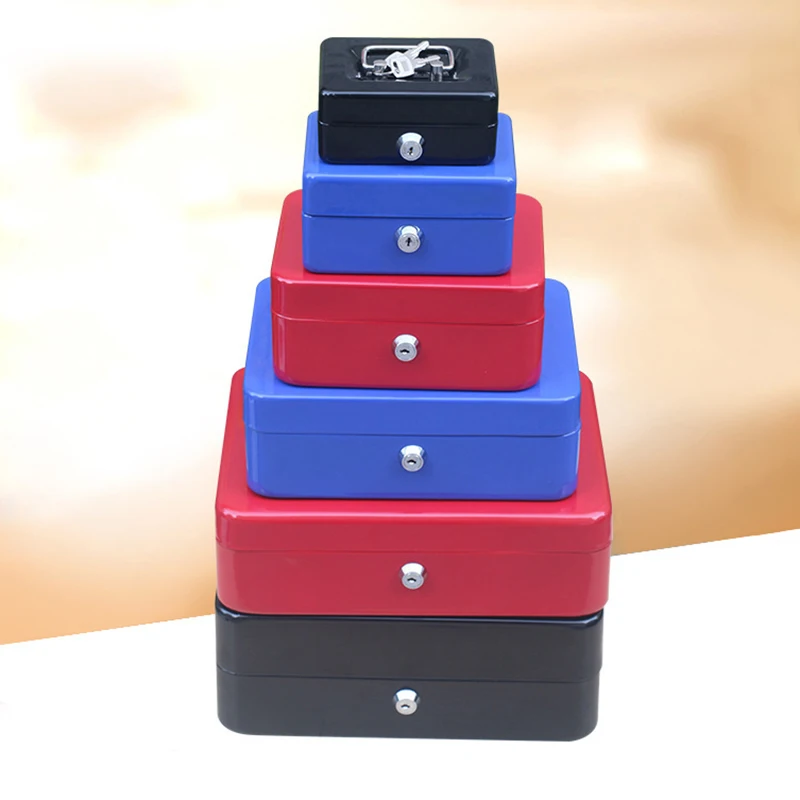 Steel Security 10 inch Lock Coin Box Metal Money Saving Bank with Money Tray for Hotel Storage Secure Cash Box