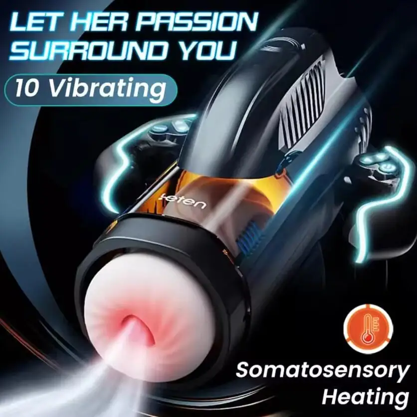 NEW Handheld telescopic sucking heating male masturbators with voice xnxxco Thrust Masturbation Cup men sax toys for Man sex%