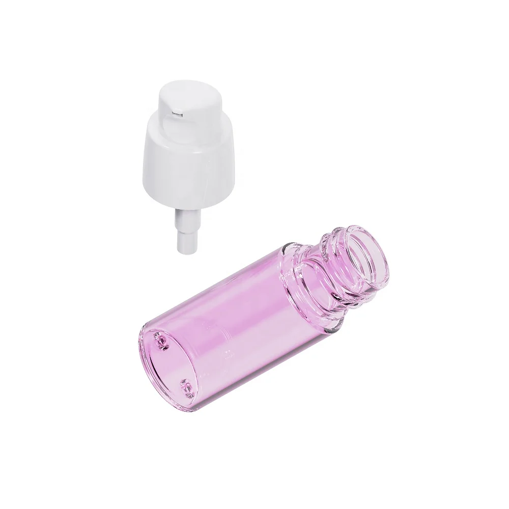 Customized 1 oz 5ml 15ml 30 ml 50ml  250ml Pink Refillable Airless Pump Bottle Cosmetic Round Eco Friendly
