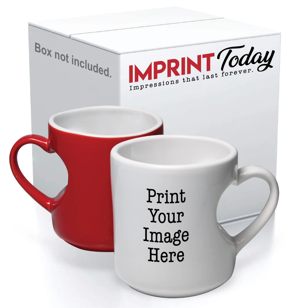 supplier  Customizable LOGO ceramic  Mug custom coffee ceramic mug with Heart-shaped handle