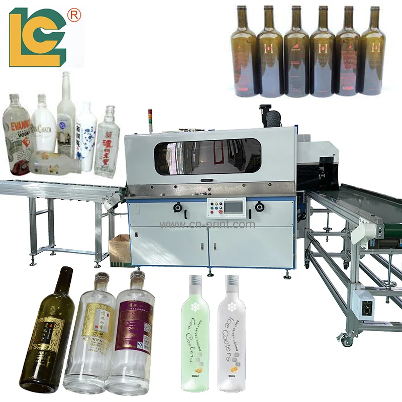 Glass Beverage Bottle Serigraphy Printing Machine Automatic Liquor Bottle UV Screen Printing Machine