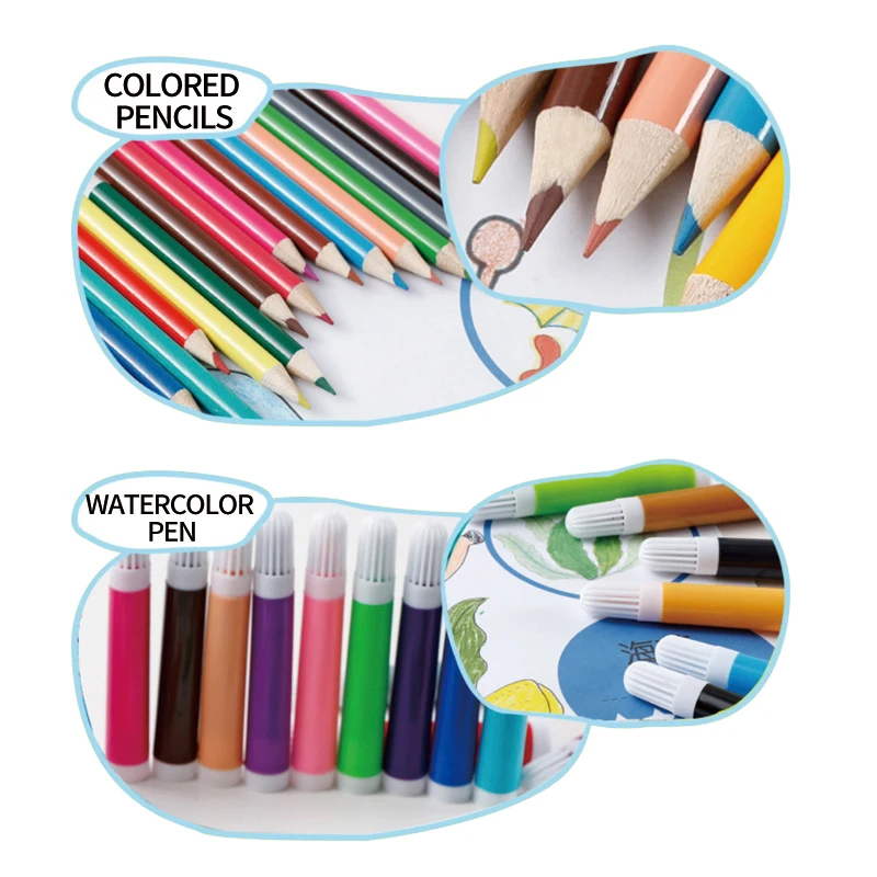 Painting Sets 208 Pieces Colored Pencil & Art Supplies Set with Painting Drawing for kids