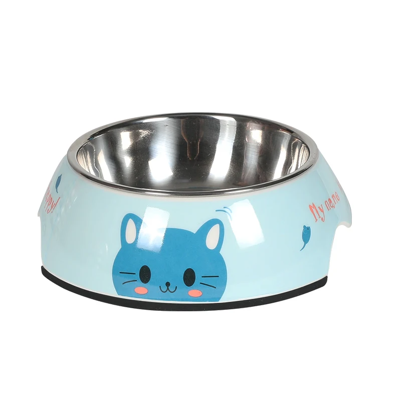 Wholesale 350ml Coloured Drawing Custom Patternstainless Steel Pet Cat Dog Bowls