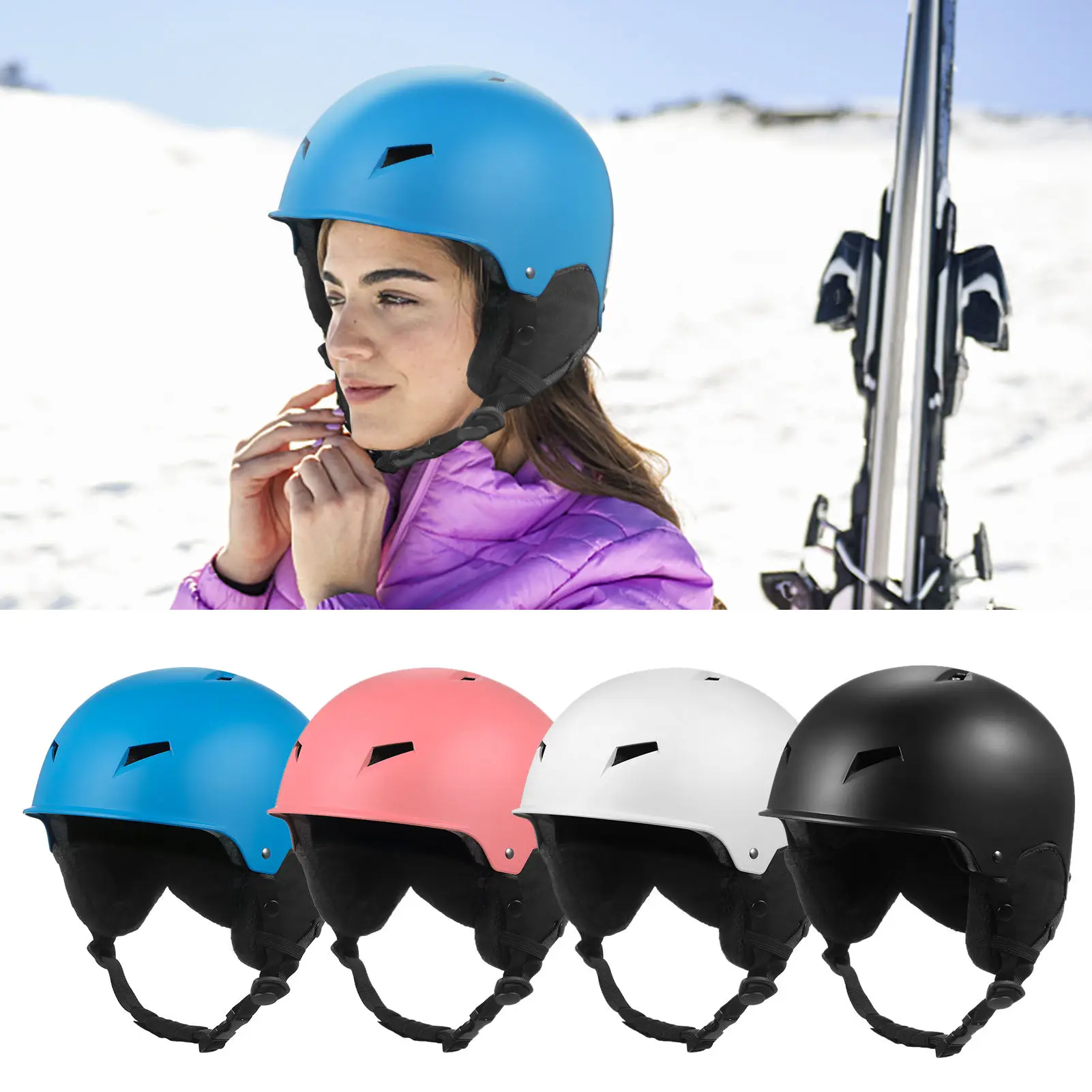 RELEE OEM Factory Skiing Helmets Safety Snowboard Helmet with Velvet Linings Sport Helmet For Winter