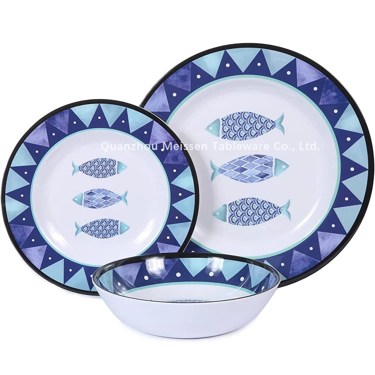 China Wholesale Melamine Ocean printing dinner plate