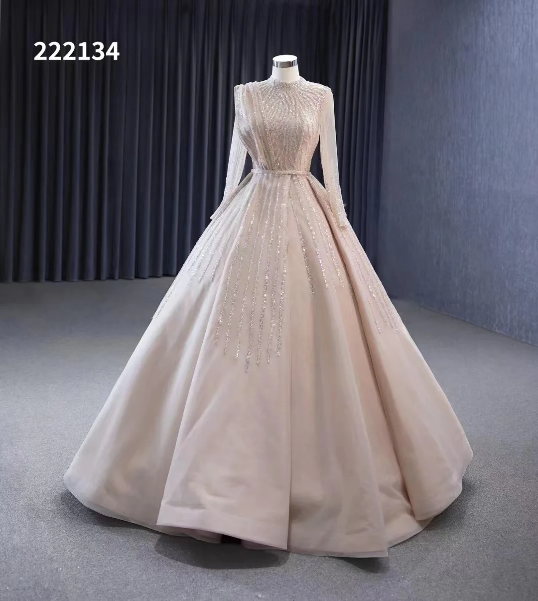 Feishiluo Muslim  Evening Prom Ballgown  High Neck  Fashion   Evening  Gowns  dresses  For Girl