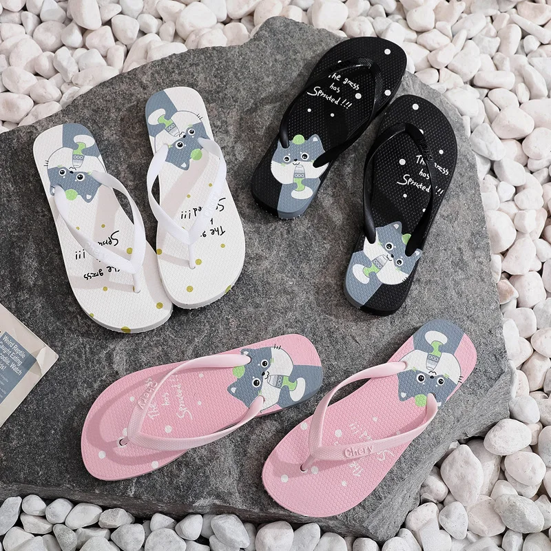 2023 Summer Non Slip flip-flops slippers Beach Sandals Casual PVC Soft Sole Shoes Women Flip Flops Comfort Flat Sandals