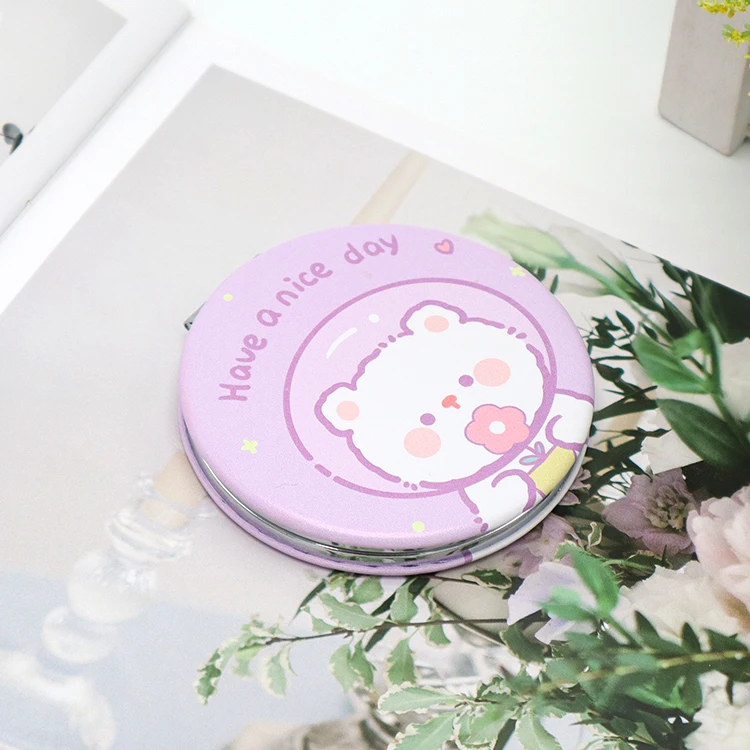 low moq framed pocket vanity cosmetic makeup mirror bling pink mini makeup vanity mirror for girl