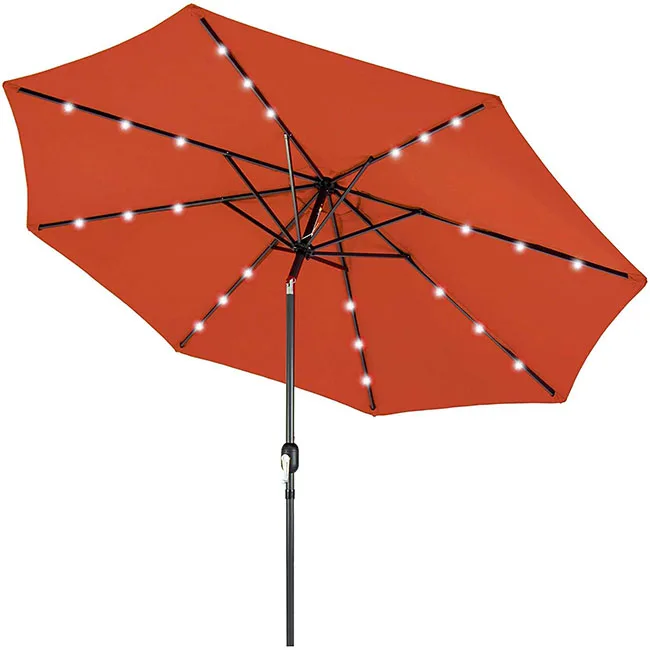 YASN Modern LED Sun Garden Large Outdoor Patio Hanging Umbrella Aluminum Steel Frame for Hotels and Outdoor Furniture