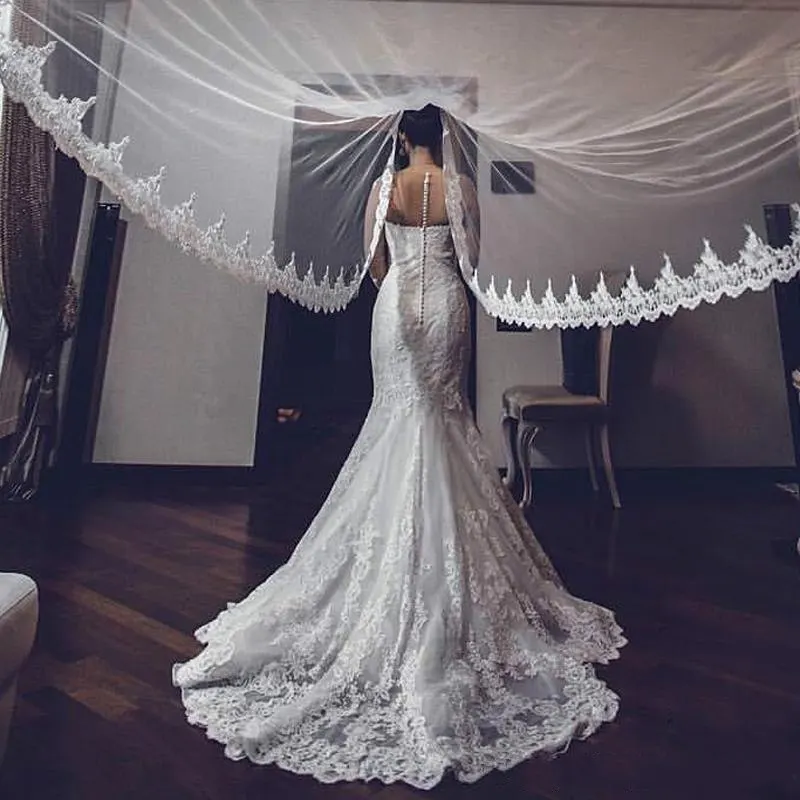 Vintage Mermaid Wedding Dress  Long Sleeve 2020 Lace Appliques Chapel Bridal Gowns Cheap Dubai Arabic Wedding Gowns