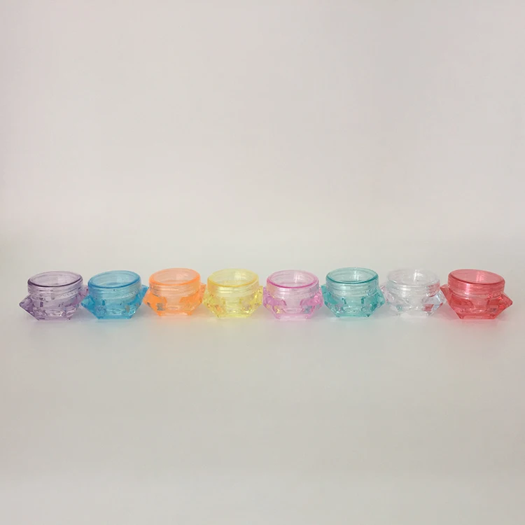 Plastic Small Diamond 5g 5ml Cosmetic Jar for Lotion, Creams, Toners, Lip Balms, Makeup Samples, BPA free Container Case