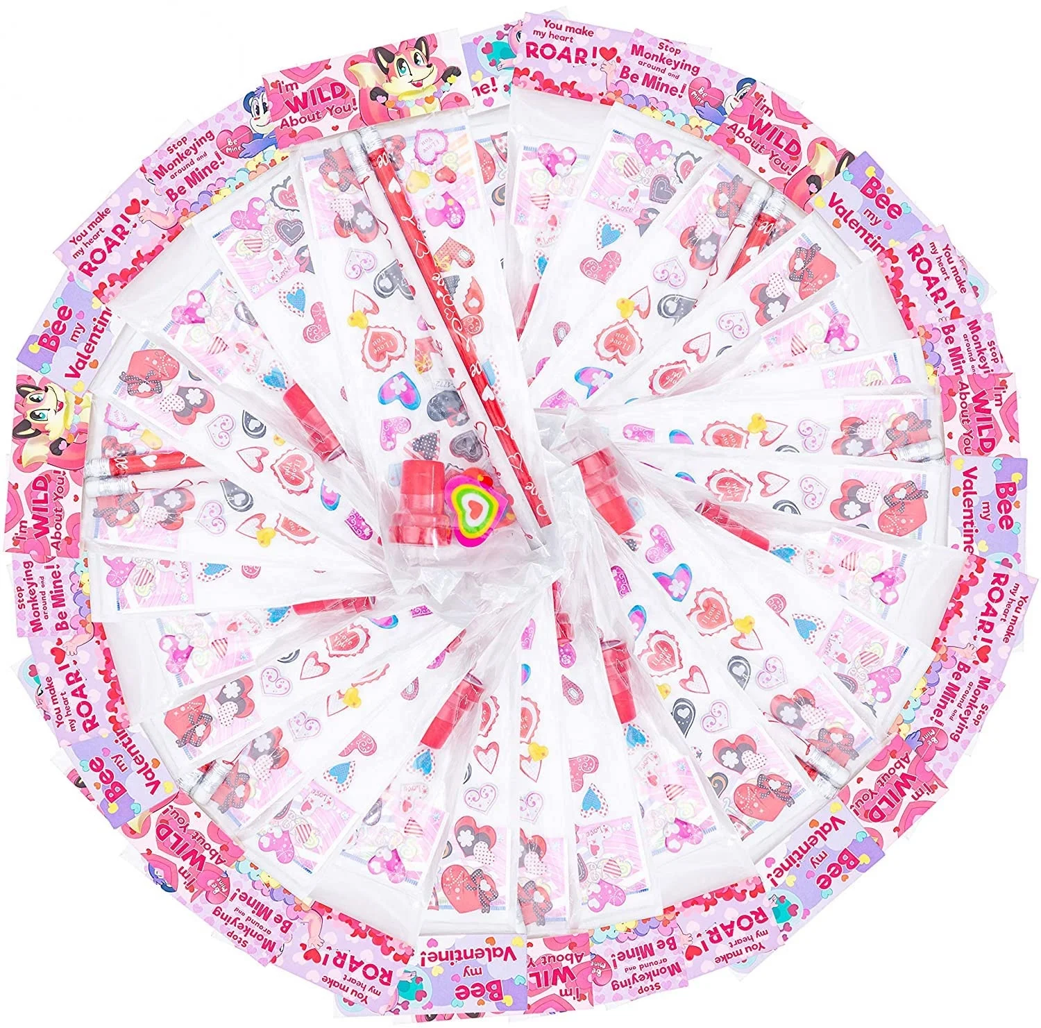 Классные Вечерние товары на День святого Валентина канцелярские принадлежности для детей подарочный набор DIY с Ластики карандашей и