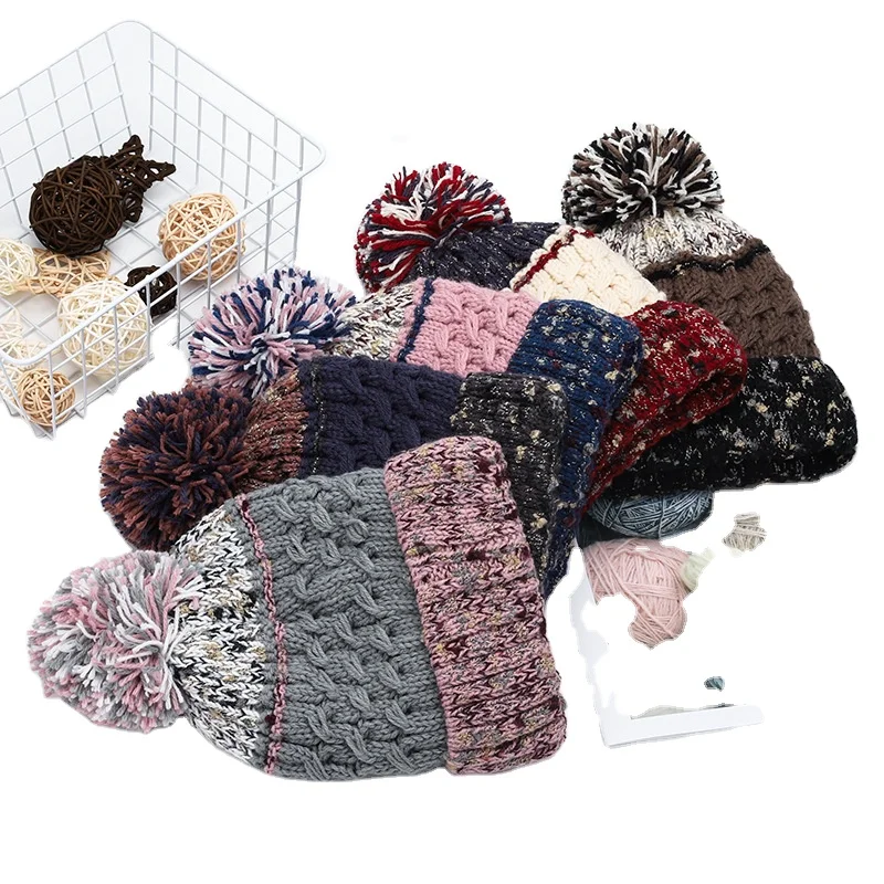 Высокое качество Мягкие акриловые теплые зимние шляпы Pom шляпа с флангом