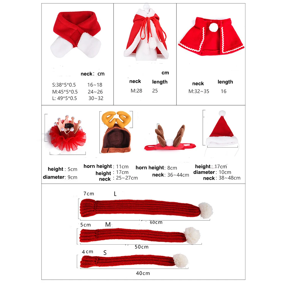 Christmas Santa Dog Cosplay Collar Cape Cute Elk Headwear Cat Accessories Photo Props Decorations Funny Cat Costume Clothes