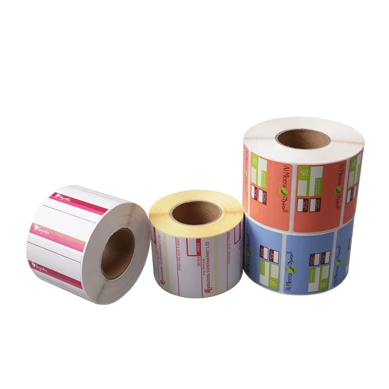 Custom Clear Manufacturer Thermal Adhesive round/square Food/Shipping/ Lip/Perfume Colour  Label  Direct Thermal  Label Roll