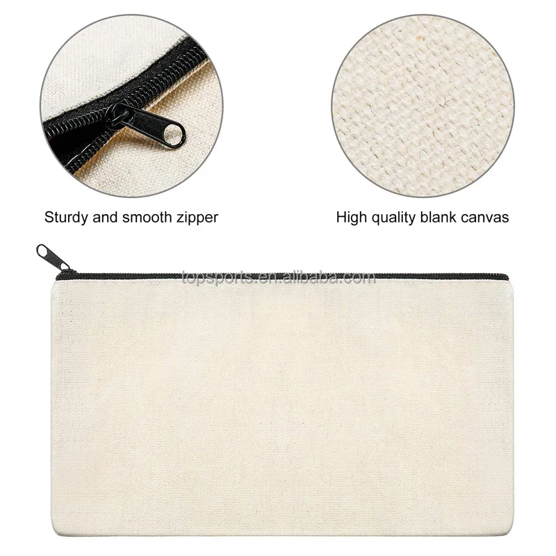 Best Seller! Customizable Canvas Pencil Case with Zipper, Affordable and Easy DIY Printing!