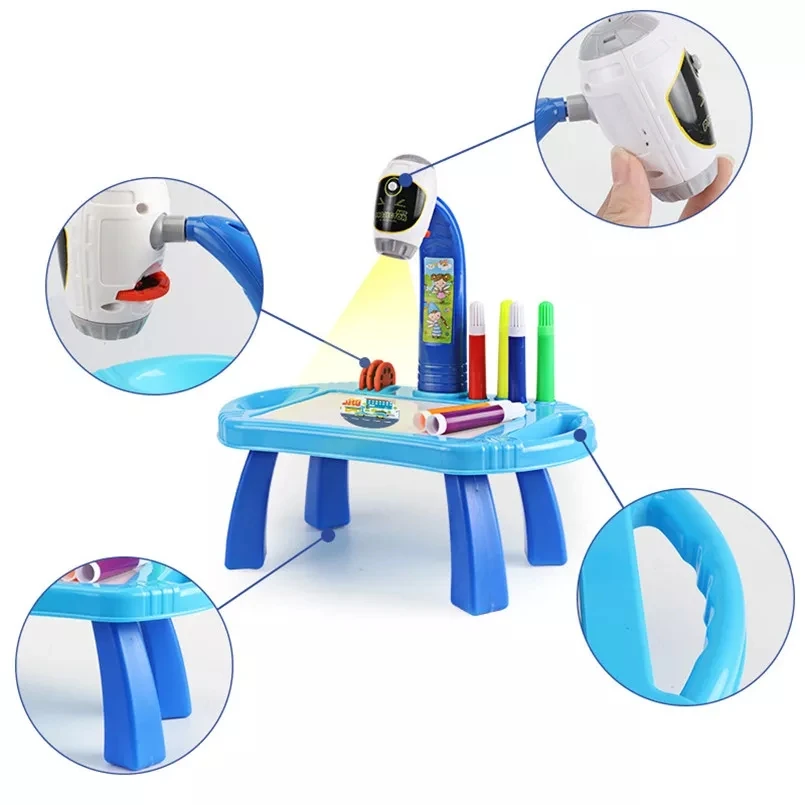 Children Led Projector Art Drawing Table Toys Arts and Crafts Projection Educational Learning Toy Kids Painting Board Desk