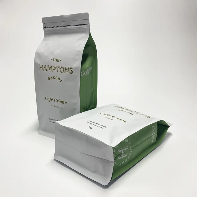 100g 250g 500g 1kg biodegradable resealable stand up zipper flat bottom zipper bags for coffee bean food snack packaging