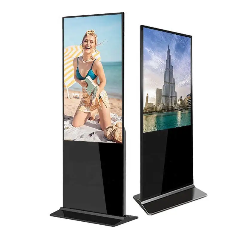 70/75/80/86 Inch Full Screen Digital Signage And Display Floor Standing Advertising Display Standing Player Kiosk Touch Screen