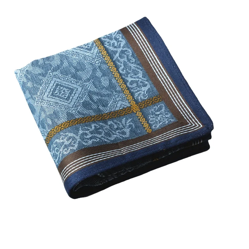 Оптовая ПРОДАЖА Винтажный жаккардовый 100% хлопковый мужской носовой платок