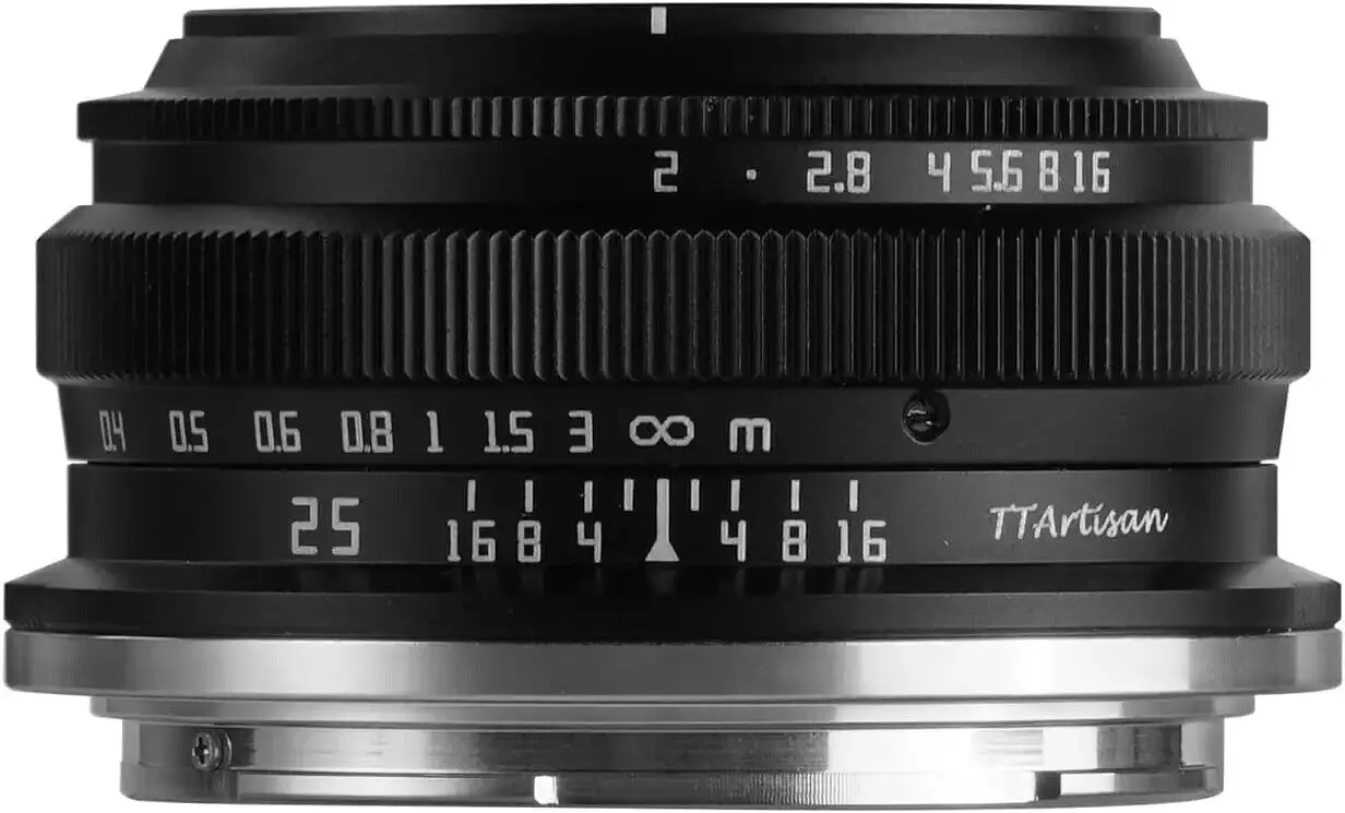 TTArtisan 25mm F2.0 APS-C Manual Focus Lens For Canon EOS-M/ Sony E/ Fuji X/ M43/ Nikon Z/ Canon RF/ L Mount Mirrorless Cameras