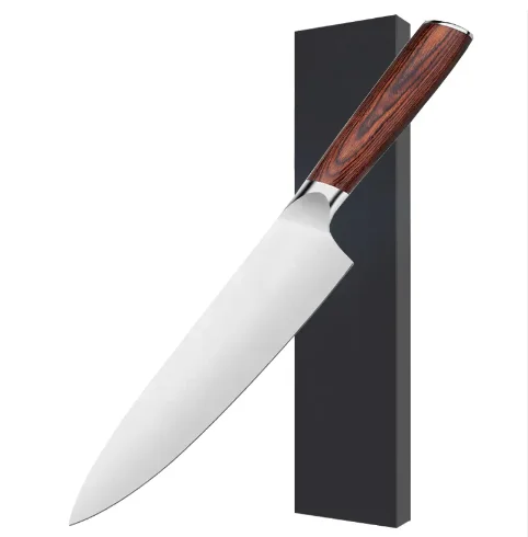 Hand Forged Professional Germany Steel 5CR15mov 8 Inch Kitchen Chef Knife With  Brown Wood Handle