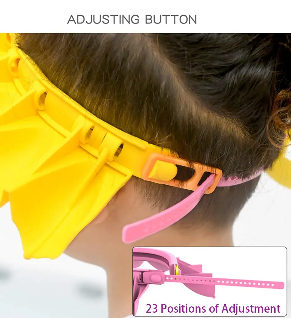 Adjustable Baby Shower Hat Waterproof Silicone Shower Hat Bathing Shampoo Hat