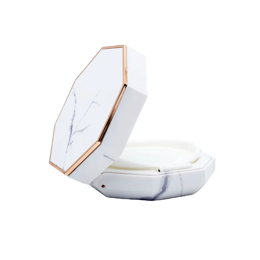 Hot sale 15g colorful elegant empty octagon marble air cushion foundation bb cream compact powder case box