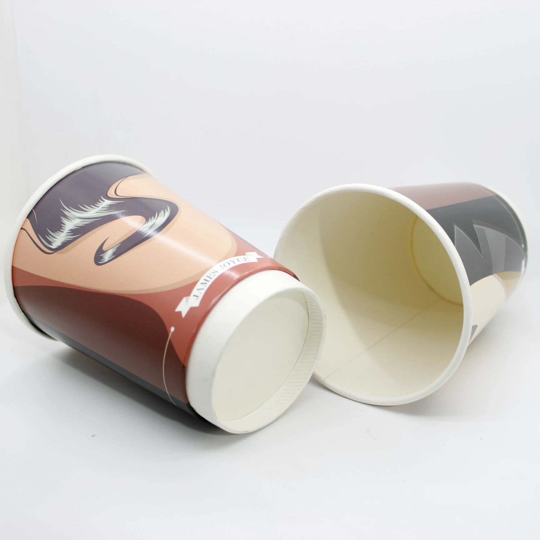 Hopewell Factory Price Custom Printed Logo Coffee Cups 16oz Single Wall Paper Cup Disposable Paper Cup With Paper Lid