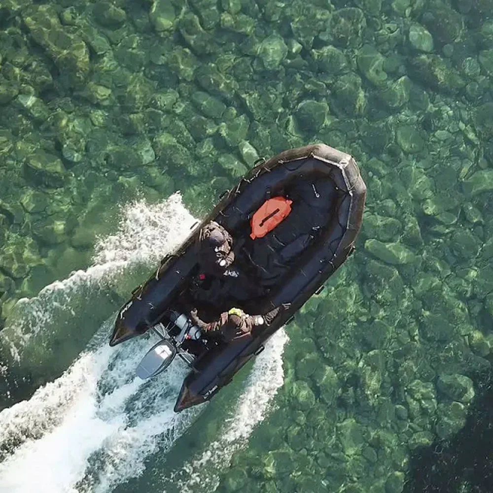 430cm Durable Orca/Taiwan Hypalon Material Inflatable  Rescue Boat Aluminum Hull Rigid Speed Boat