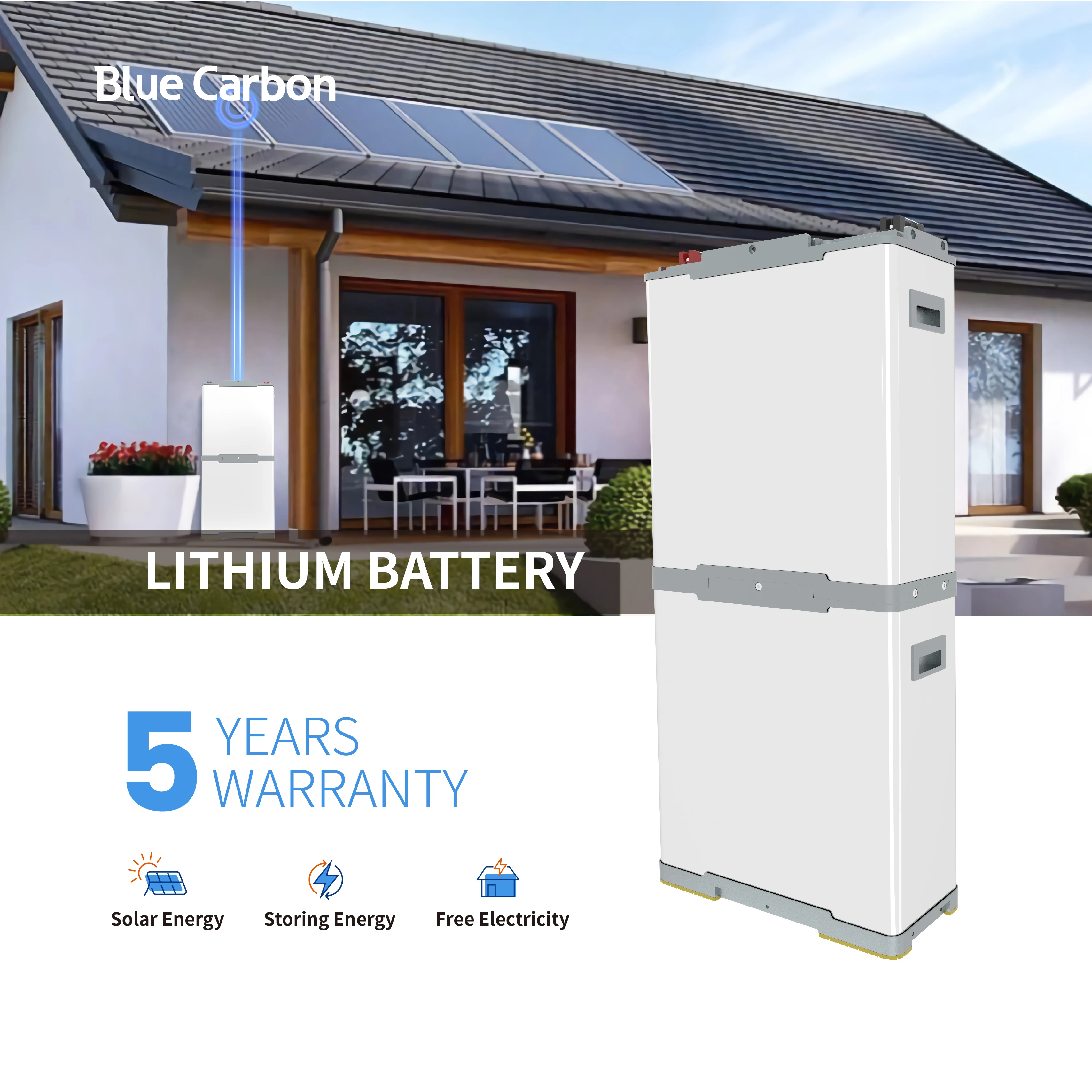 lifepo4 battery smart bms stackable floor power bank communication RS485 solar panels solar energy system