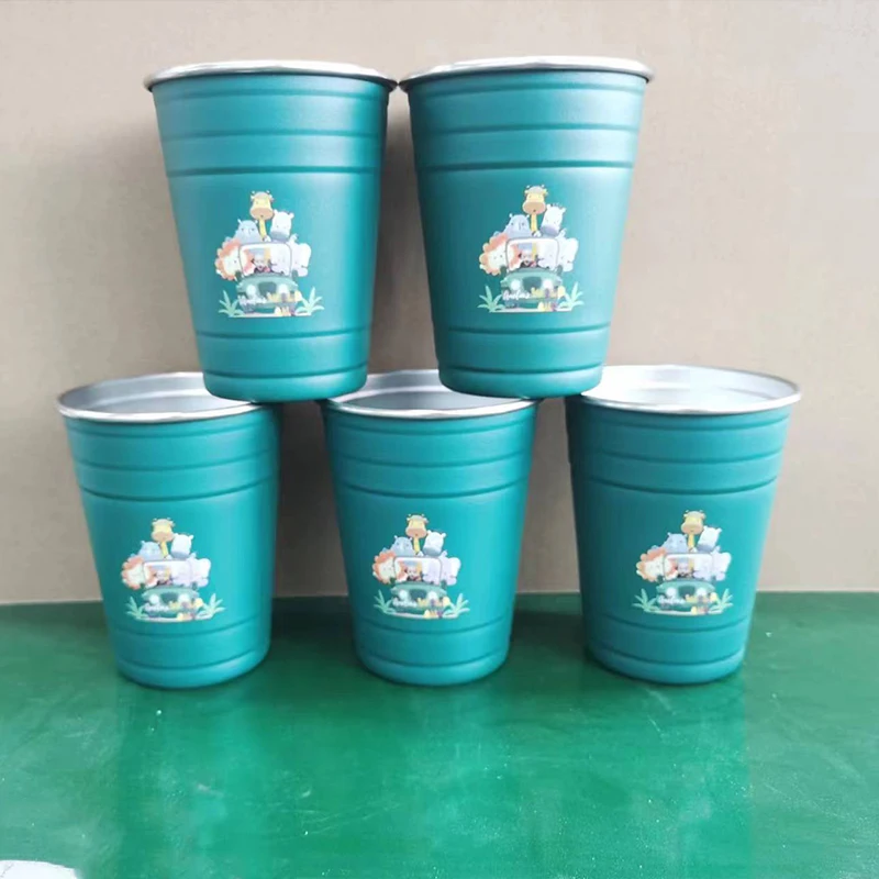 Pong party Beer Cups Aluminium Metal Cup Custom Logo Printing BPA Free Anodized Colorful 500ml red 12oz 16oz 18oz 20oz wine Mugs