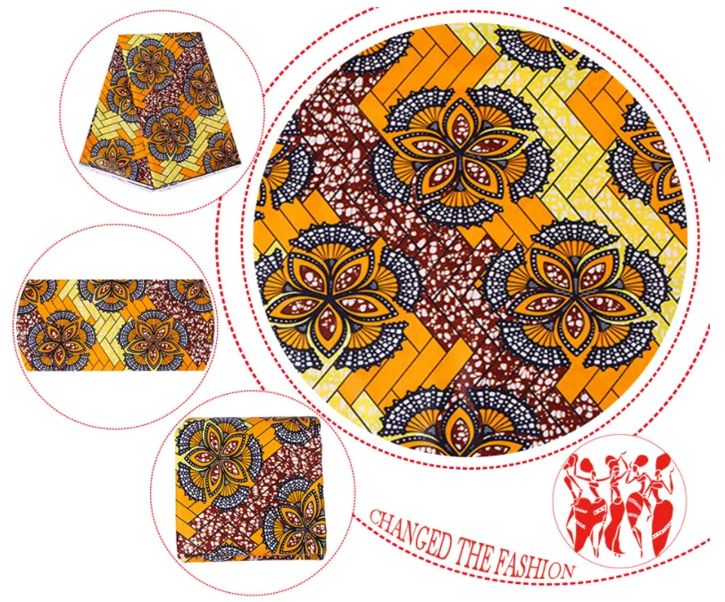 Custom Glitter African Wax Printed Fabrics, High Quality 100%Polyester Super Fabric Hollandais/
