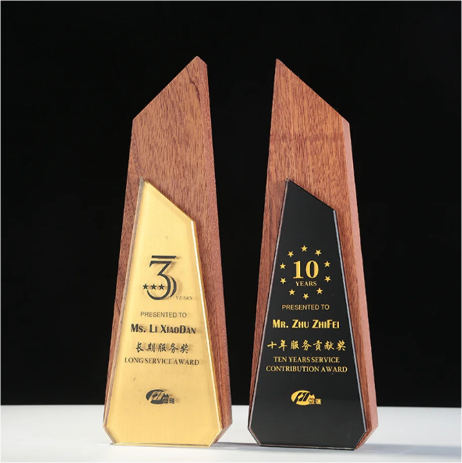 Custom design high quality solid wood tropy award