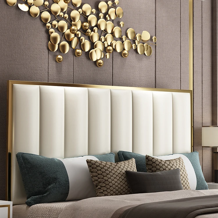 new arrival hotel leather luxury modern king size wood beds room furniture bedroom sets beds frames design