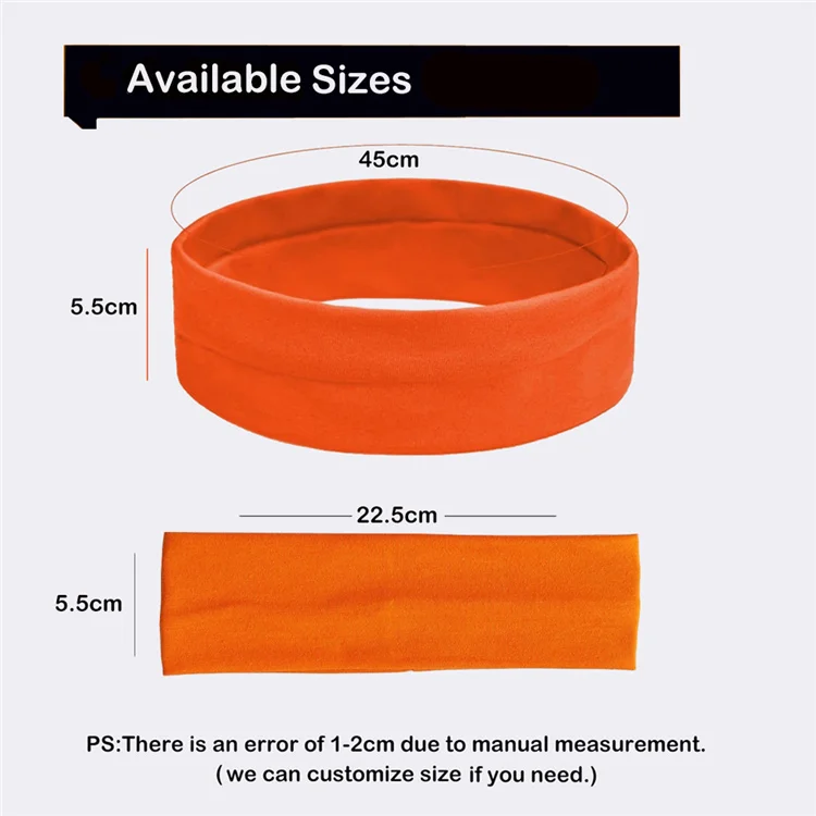 Wholesale Good Quality Solid Color Cotton Elastic Sports Headbands Custom Logo Running Fitness Yoga Headbands