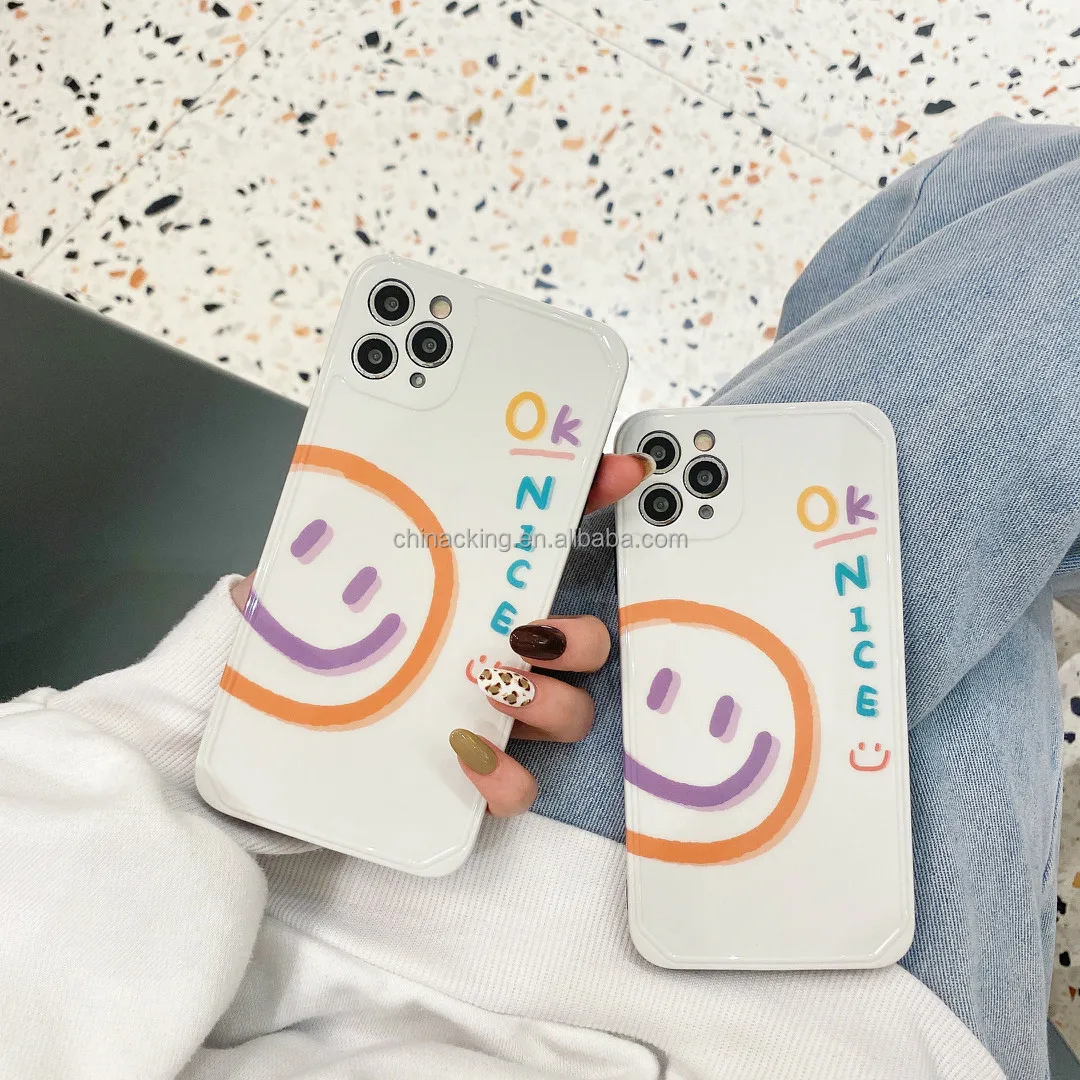 Nice Smile Phone Case Cover For iPhone 11 12  Pro Max X XR XS Max 7 8 Plus Photo Frame  Phone Back Cover