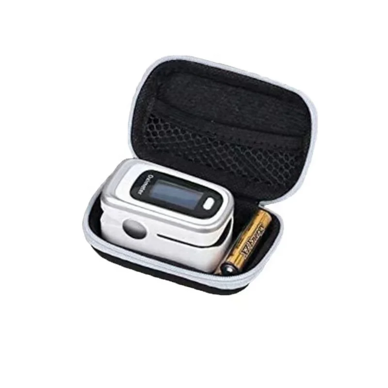 Manufacturer directly supplies Eva fingertip pulse oximeters bag with neutral zipper fingertip blood oxygen monitor storage box