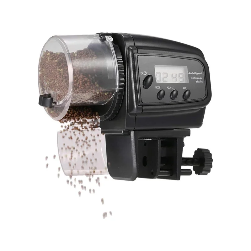 2023 Wholesale Cheap Safety Auto Fish Food Dispenser Holidays Aquarium Fish Tank Automatic Fish Feeder