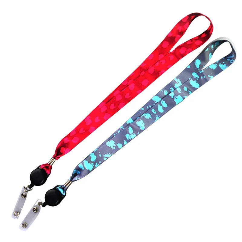 Factory hot sale Combination polyester badge reel retractable lanyard with logo custom and id badge holder