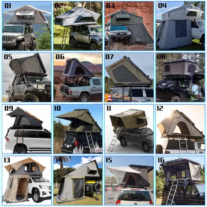 Truck Tent OEM Outdoor 1-3 Person Polycotton Waterproof 4x4 Off-road Travelling Foldable Car Camping Soft Shell Roof Top Tent